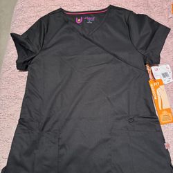 Nwt Womens Size Medium Urbane Ultimate Black Scrub Top