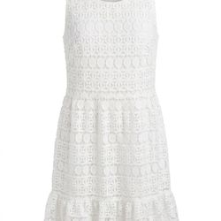 Sandra Darren, White Lace Dress, Size M
