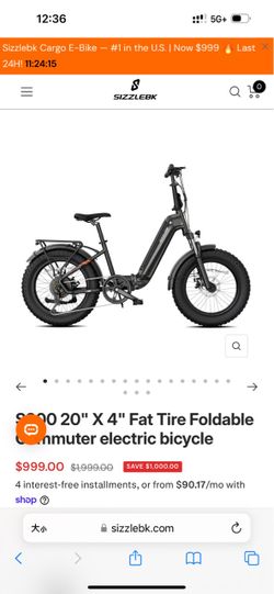 50% off on Sizzlebk foldable e-bike