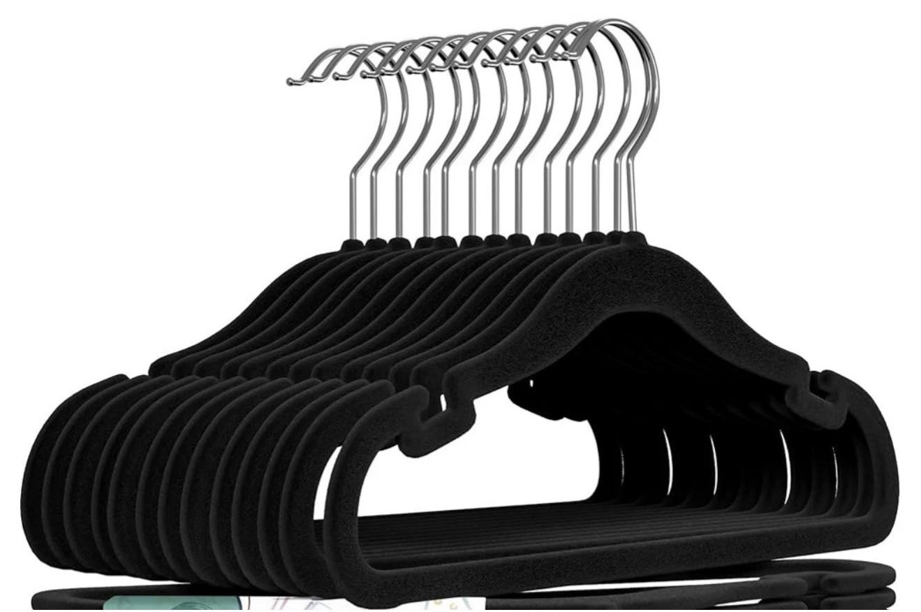 Children’s Velvet Hangers (black) 50 Count