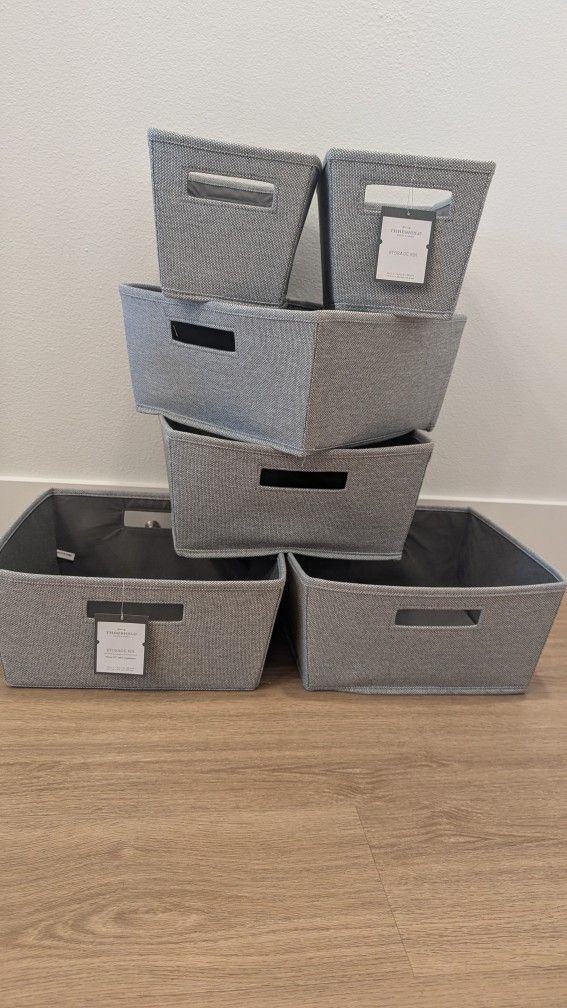 Target Storage bin Set Grey Fabric Closet Organizers