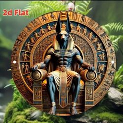 GUARDIANS OF THE AFTERLIFE: Ancient Egyptian Anubis Throne Wall Art