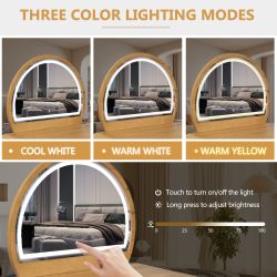 39 Makeup Vanity Table with Mirror Touch Screen Lighted Mirror, Dressing Table with Drawer for Bedroom, Natural