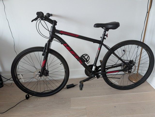 Huffy Rangeline Mountain Bike, 27.5" Wheels, Adults Ages 14+, Black and Red
