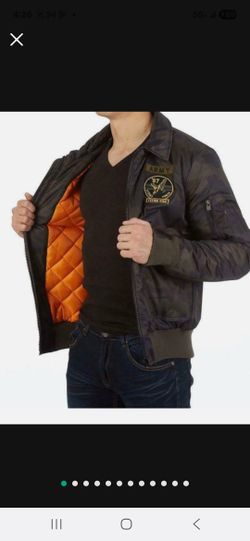 NWOT XRAY Jeans Men's M Top Gun Black Bomber Jacket Faux Fur - Warm & Cool! 