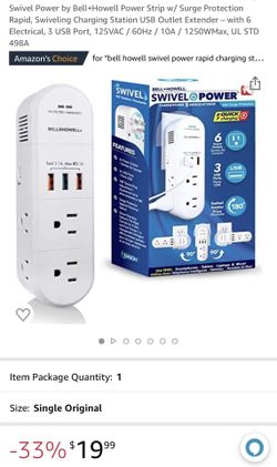Bell + Howell Swivel Power Rapid Charging Station with Surge Protection