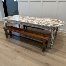 dining table with bench seats