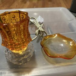 Electric Glass Flower  Lamp Essential Oil /Wax Burner Tart Warmer!