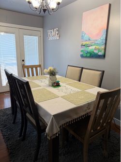 Hartford Gray Solid Wood Extendable Dining Table + 6 Chairs