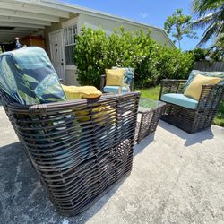 All Weather Wicker Patio Conversation Set – 4 Piece
