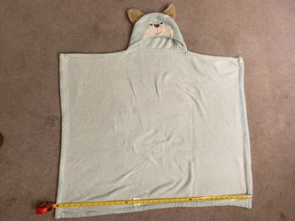 Carters Blue Plush Fleece Baby Boy Blanket Teddy Bear Hood Hooded Lovey36’’*30’’