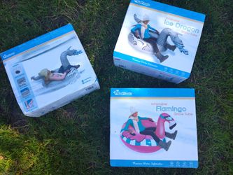 New In Box 3 GoFloats Premium Inflatable Pool Floats/Snow Tubes