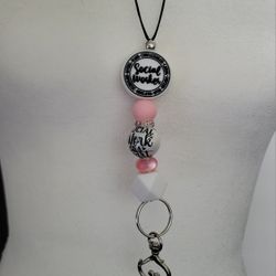 Social Worker Beaded Handmade Lanyard 