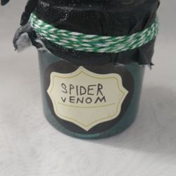 Small Plastic Handmade Spider Venom Potion Bottle