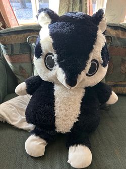 Large Black and White Skunk Plush Toy