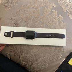Apple Watch Series 7  Gold Stainless steel 45mm- Dark Cherry Sport Band