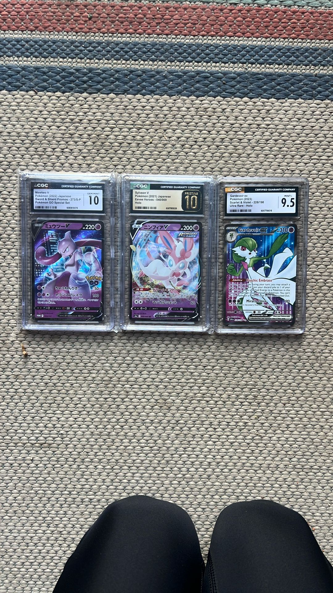 Mewtwo V, Sylveon V, And Gardevoir Ex Graded Pokemon Collectible Cards