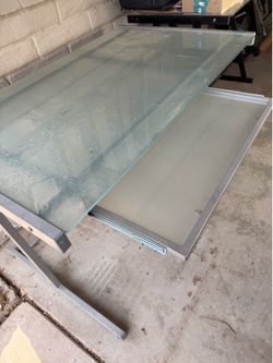 Glass top desk