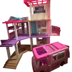 Barbie Dream house & Camper Van Bundle