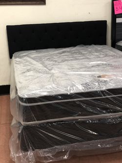 New Queen Size Bed With Pillow Top Mattress Included /// Cama Nueva Incluye Colchón Grueso 