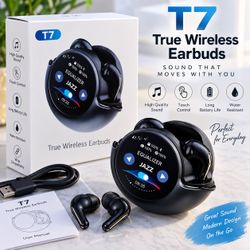 T7 True Wireless Earbuds with Touch Screen Charging Case