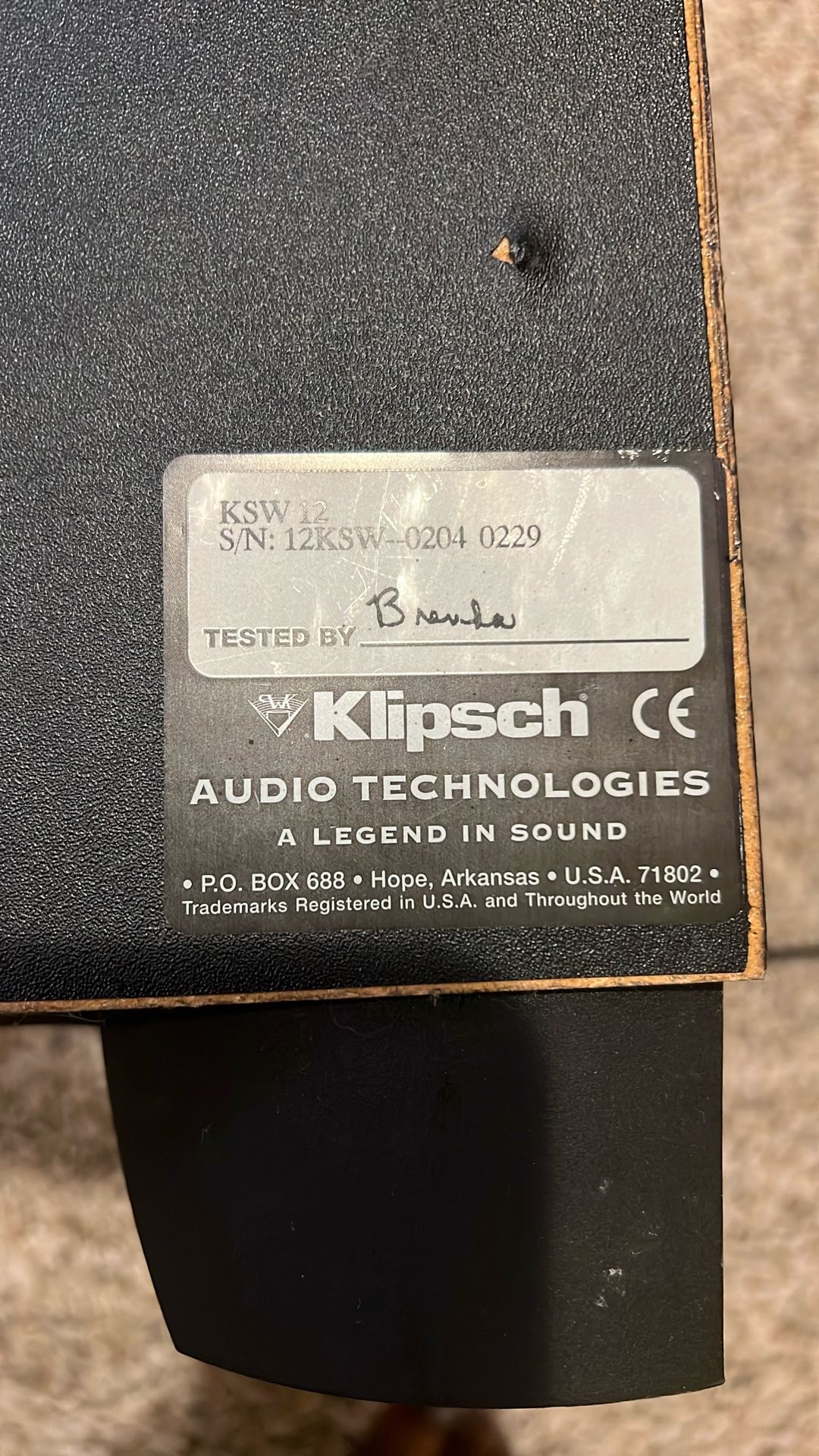 Klipsch KSW-12