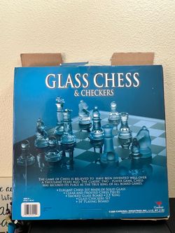 Cardinal Glass Chess & Checkers Set/ NEVER USED