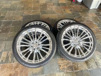 24” Chrome Cadillac Escalade V Wheels & Tires New