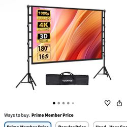 180in. Projector Screen w/ Stand