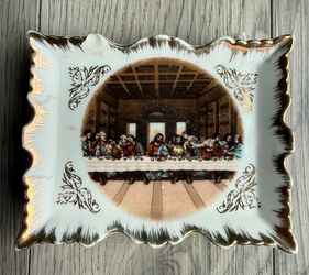 Vintage Porcelain “The Last Supper“ Wall Plate Made In Japan