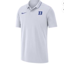 Duke Men's Nike Dri-FIT College Coaches Polo Color: White/Game Royal/Game Royal Size: 4XL 