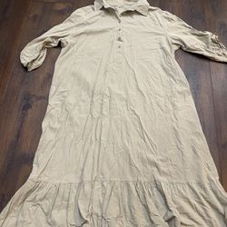 Womans Khaki Long Dress Size XL #2