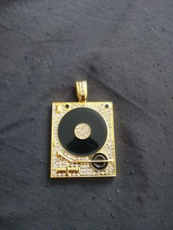 gold-plated turntable pendant