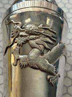 Rare 😦 Pure Silver Antique Chinese Cocktail Shaker