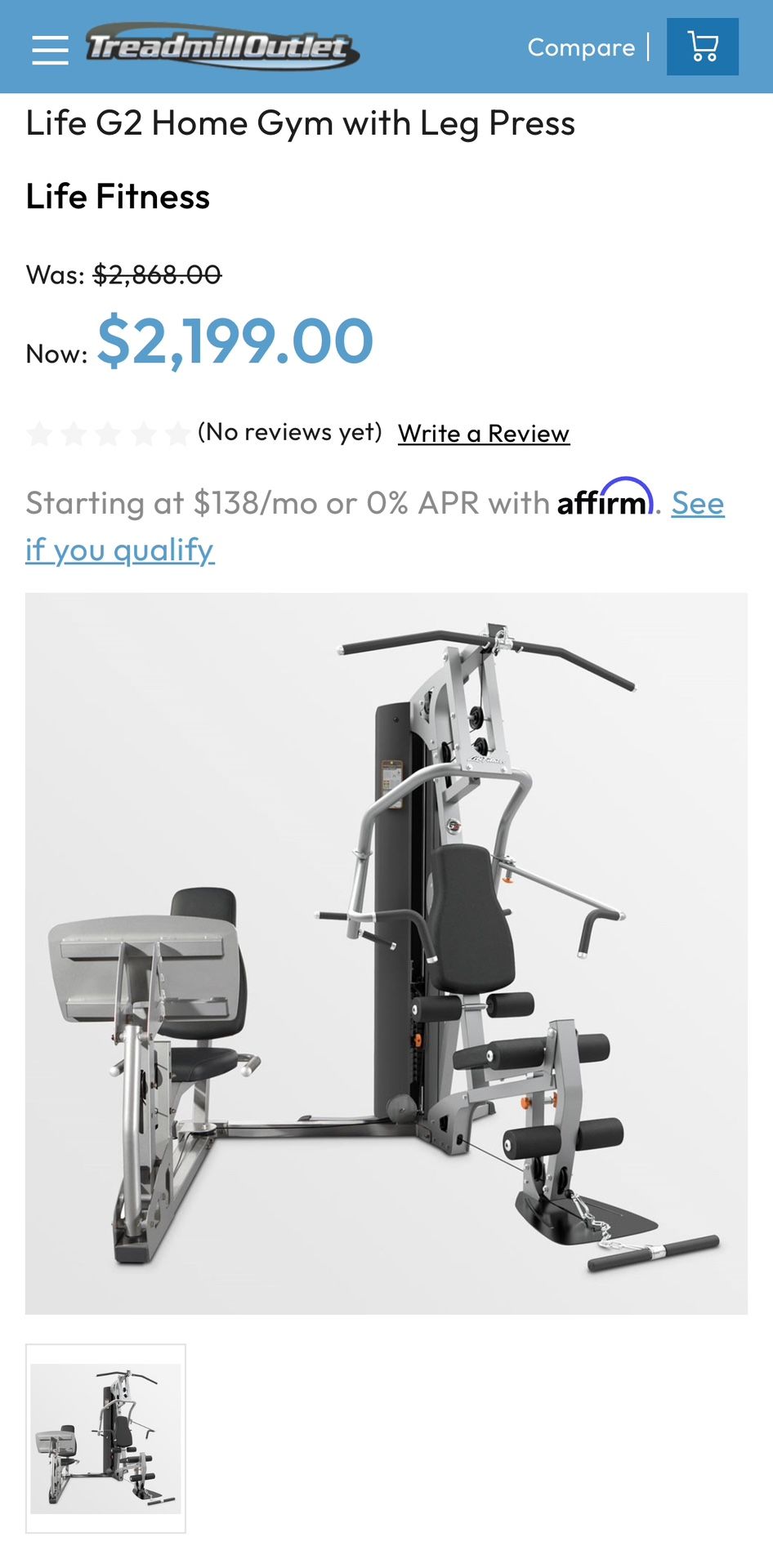 Life Fitness G2 Home Gym with Leg Press