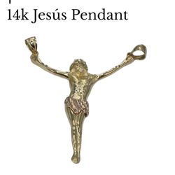 14k Jesus Pendant 