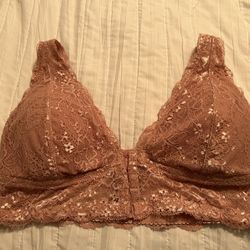 Pure Beauty Pink Lace Bralette Size XL