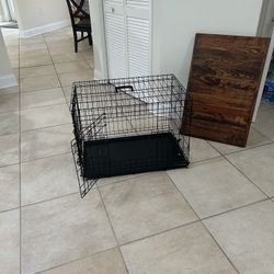 Animal  Cage With Wood Topper(removal)  30 Wide X18.5 D X 21.5 H.