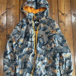 O'NEILL Youth 14L Large Jacket Snowboarding 10k Waterproof Grey/Orange