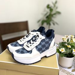 Michael Kors Women Shoes Muse Trainer MK Jacquard Navy