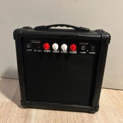 LyxPro 20-Watt Portable Guitar Amp in Black with Stereo Connector Cable for Guitars