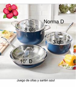 Juego de ollas y sartén azul nuevos en sus cajas 🌺 princess house 🌺