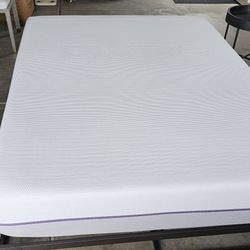 Purple Plus Queen Size Bed, Bed Stand And Small Table. 