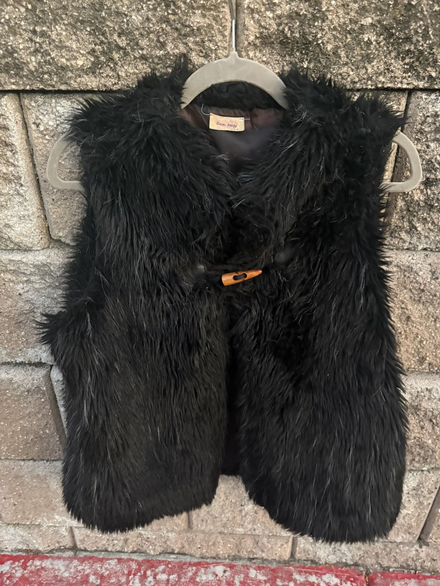 Black fur vest