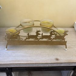 Santa sleigh candle holder