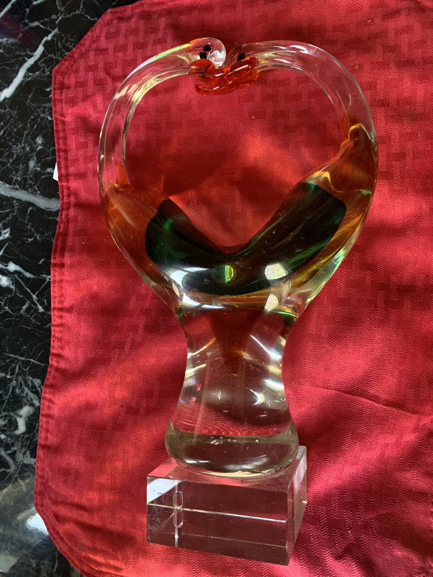 Kissing Glass Dove Center Piece For Table Decor