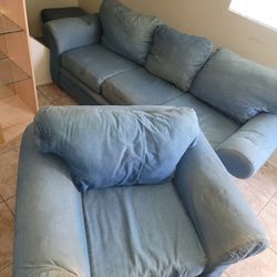 3 piece blue Jean couches