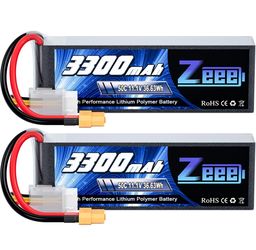 Zeee 3S Lipo Battery 3300mAh 11.1V 50C Soft Pack Battery with XT60 Connector Compatible with RC Car Truck Quadcopter Airplane Helicopter Boat Drone FP