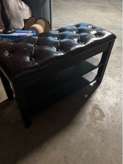 Black  leather bench