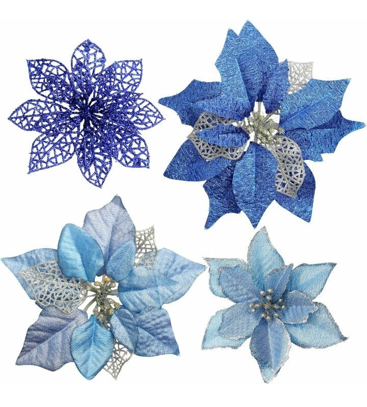 Glitter Poinsettia Flowers $9 - New 28pcs.